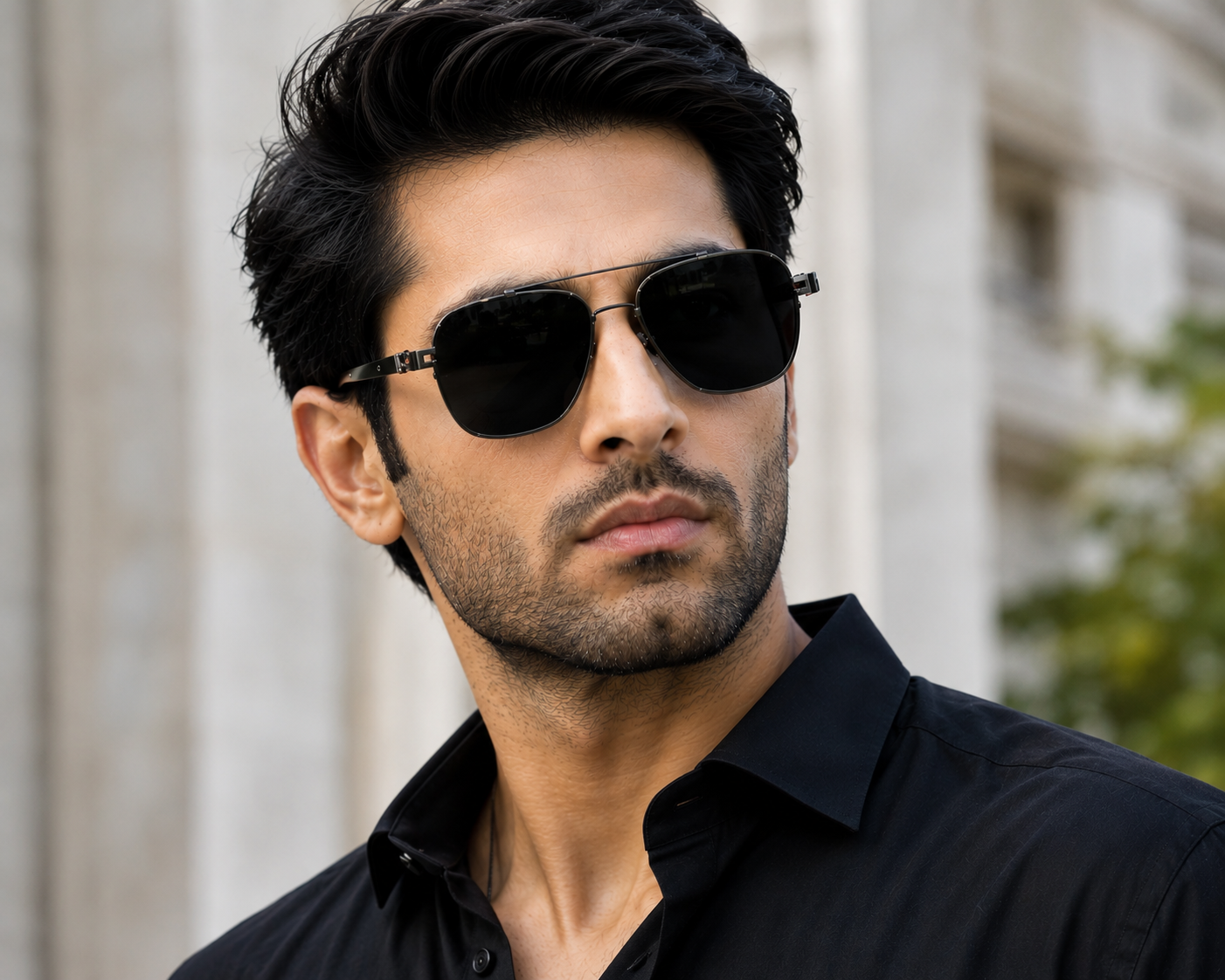 Matte Black UV400 Aviator Sunglasses for Men | Premium Metal Frame | Polarized Style