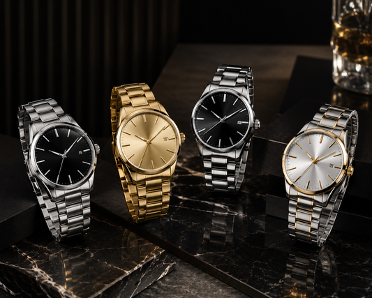 Luxury Stainless Steel Quartz Watch for Men – Premium Metal Chain Analog Wrist Watch