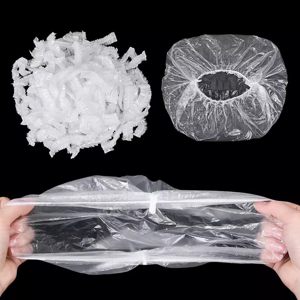 Set of 100 Plastic Stretchable Bowl Covers